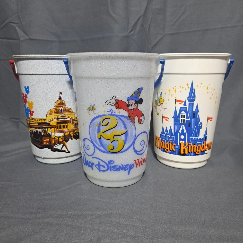 VTG Disney Parks Popcorn Buckets 25th Anniversary Main‎ Street Magic Kingdom